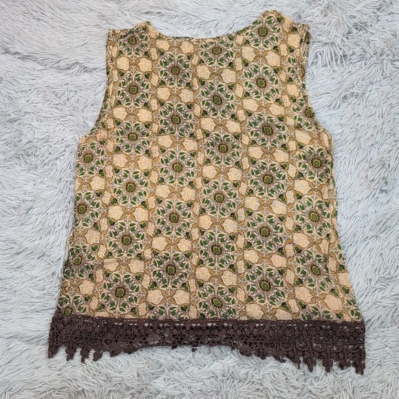 Notations Shirt Womens‎ M Petite Blouse Paisley Top Casual Comfy Sleeveless - Picture 2 of 8